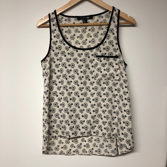 Forever 21 Oversized Tank Tricycle Print Top - Picture 1 of 5